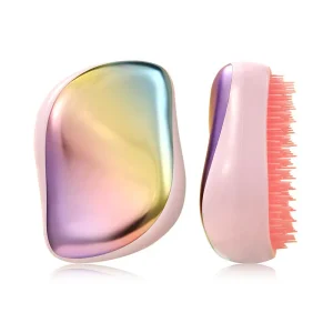 Custom colorful electroplated small detangling hair brush