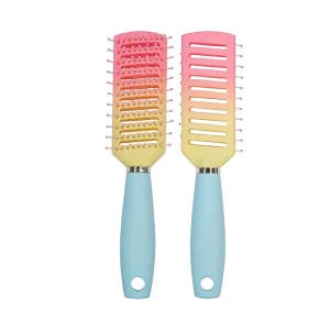 Custom colorful ventilated fishbone detangling hair brush