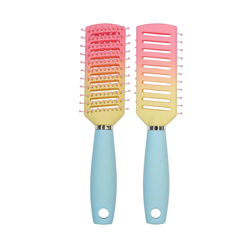 Custom colorful ventilated fishbone detangling hair brush