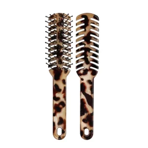 Custom tortoiseshell fishtail detangling hair brush