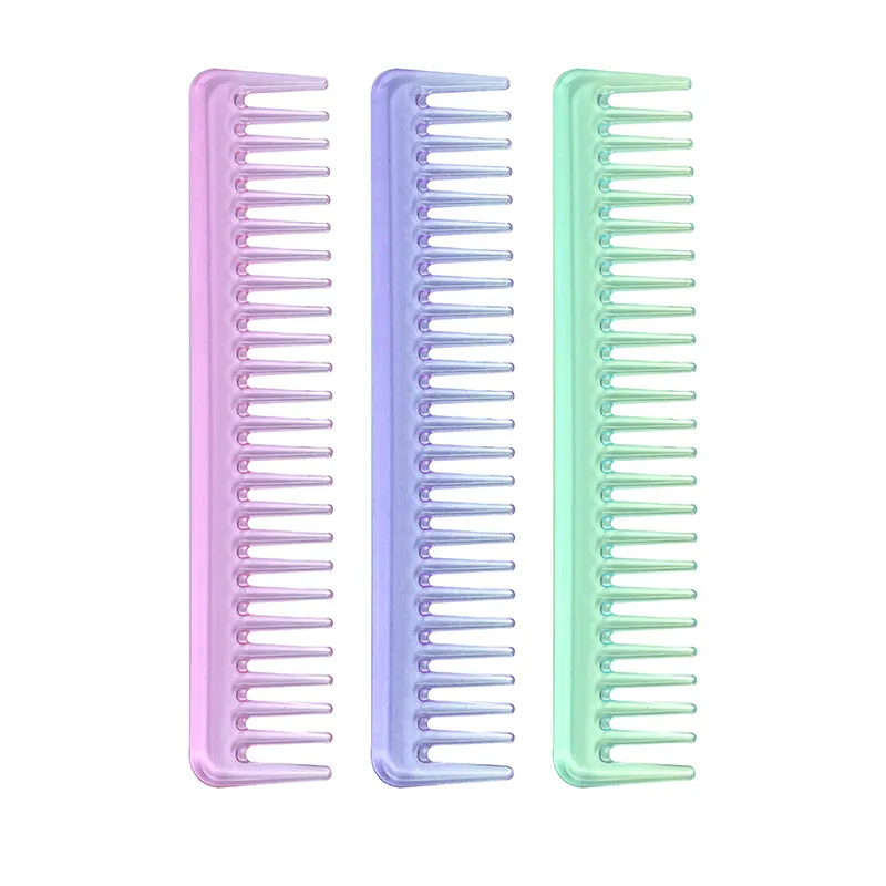 custom colorful plastic wide tooth comb