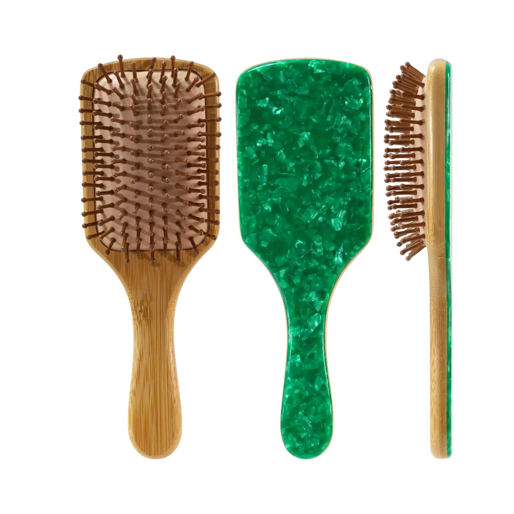 Custom Acetate + Bamboo Paddle Hair Brush