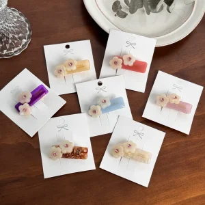 Acetate Flower Duckbill Hair Clips