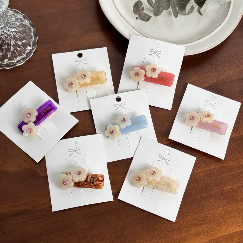 Acetate Flower Duckbill Hair Clips