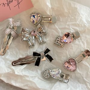Elegant Rhinestone Metal Duckbill Hair Clips