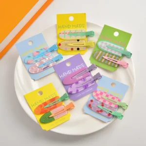 Fruit-Themed No Crease Hair Clips – Resin Duckbill Side Clips