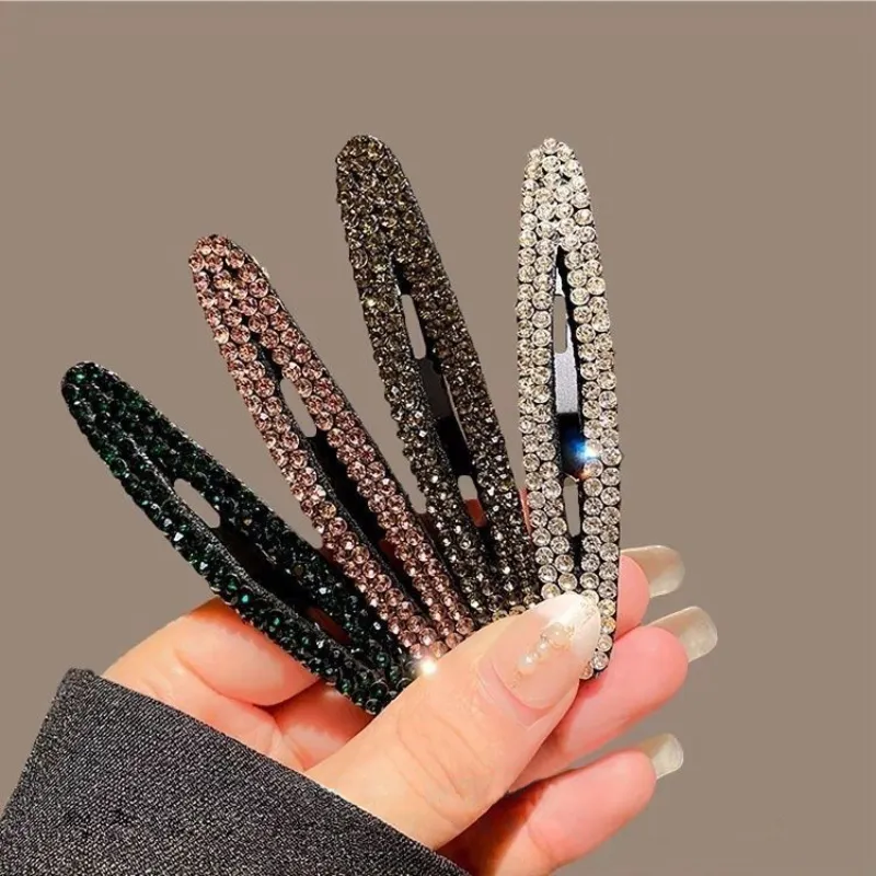 Luxe Side Bang Rhinestone Snap Hair Clips