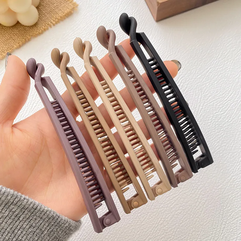 Matte Long Banana Hair Clip for Thin Hair Ponytail