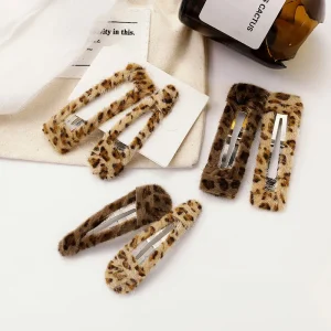 Stylish Leopard Design Snap Hair Clips