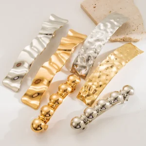 Trendy Geometric Metal Hair Clips Ponytail Barrettes