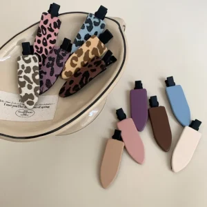 Vintage Leopard Print Velvet No Crease Hair Clips