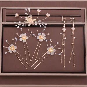 Wedding Flower Hair Clips Set – Bridal Hair Accessories