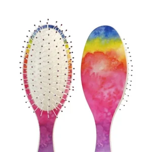 Rainbow Watercolor Paddle Hair Brush