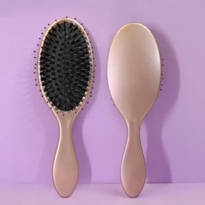 Rose Gold Electroplated Mixed Bristle Paddle Hair Brush