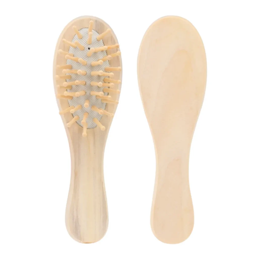 Children's Wooden Bristle Paddle Hair Brush with Soft Air Cushion
