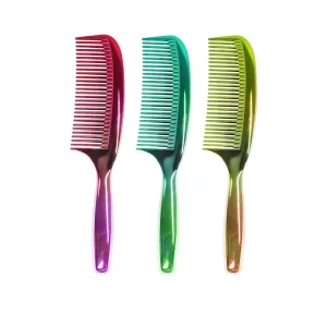 Electroplated Gradient Color Hair Comb Set in Pink, Green, and Gold