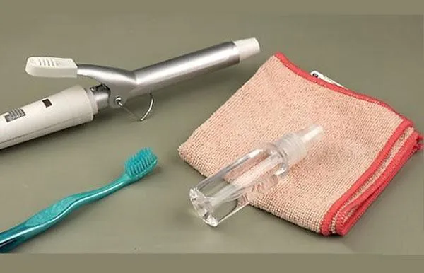 Tools and Materials to clean the Curling Iron