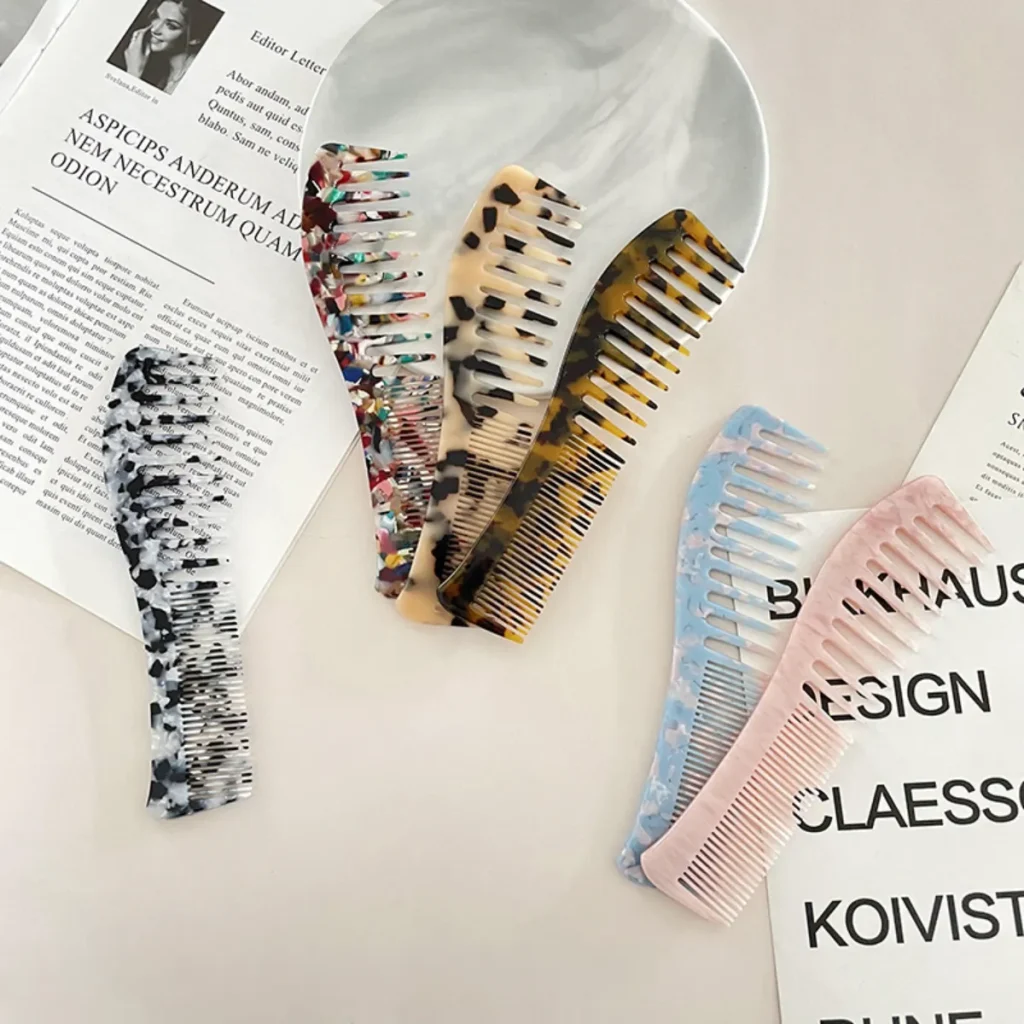 Wholesale Tortoiseshell Acetate Dual-Tooth Detangling Comb