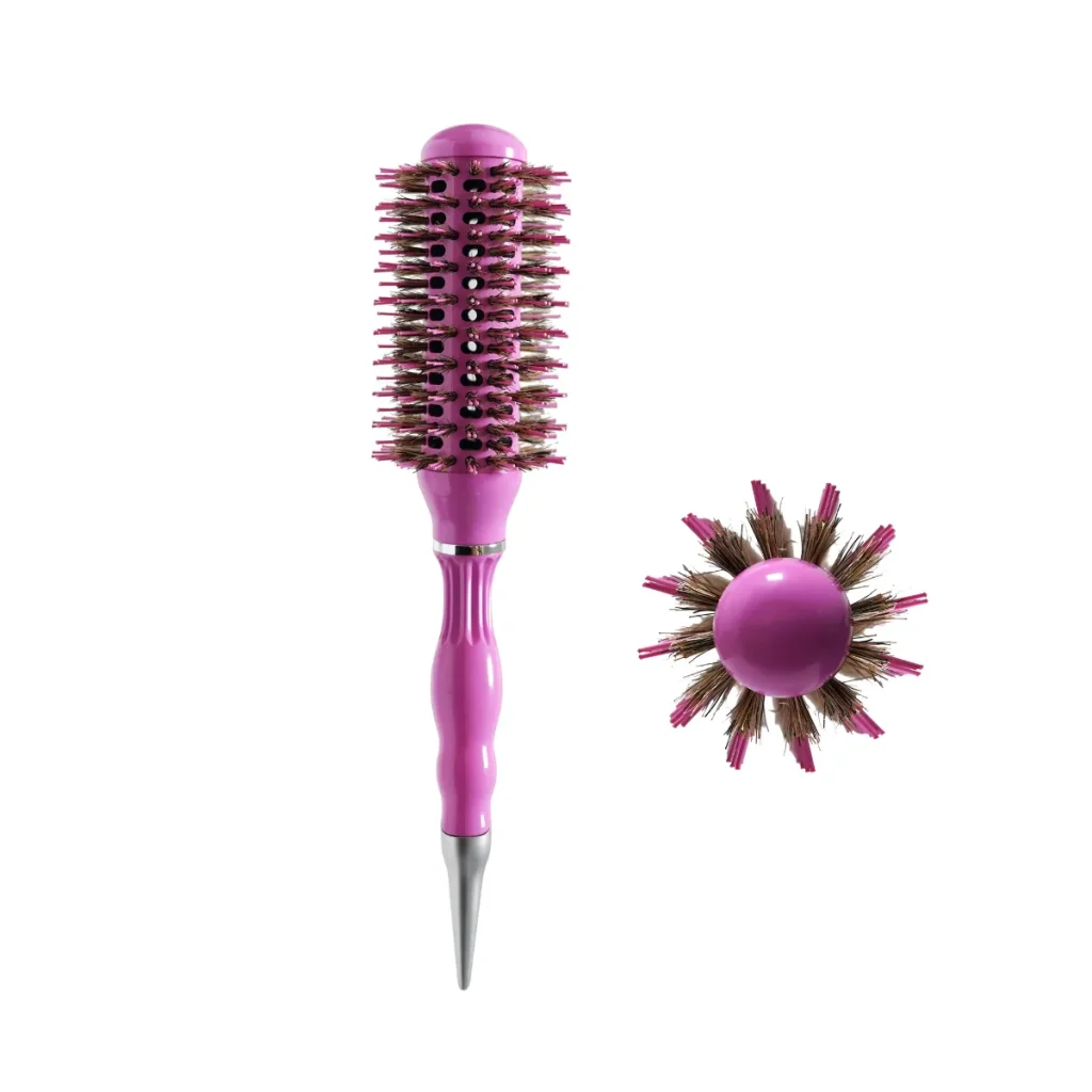 Round Hair Brush with Cleaning Tail