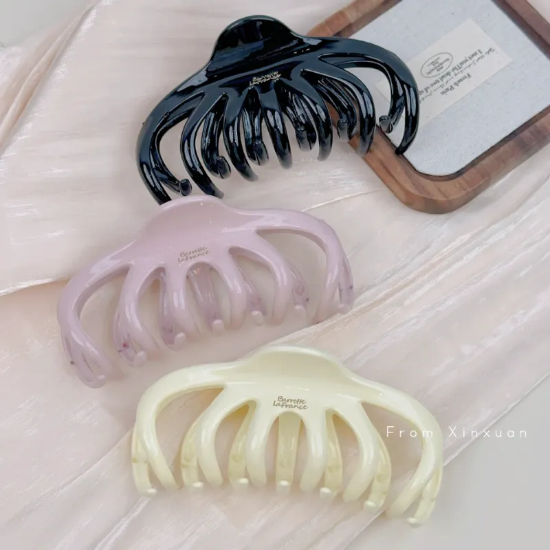 French Chic Creamy Octopus Hair Claw