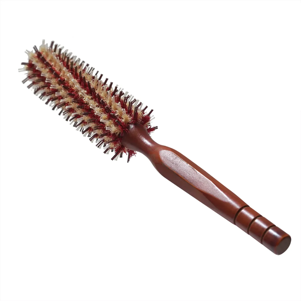 Wooden Hexagonal Round Hair Brush