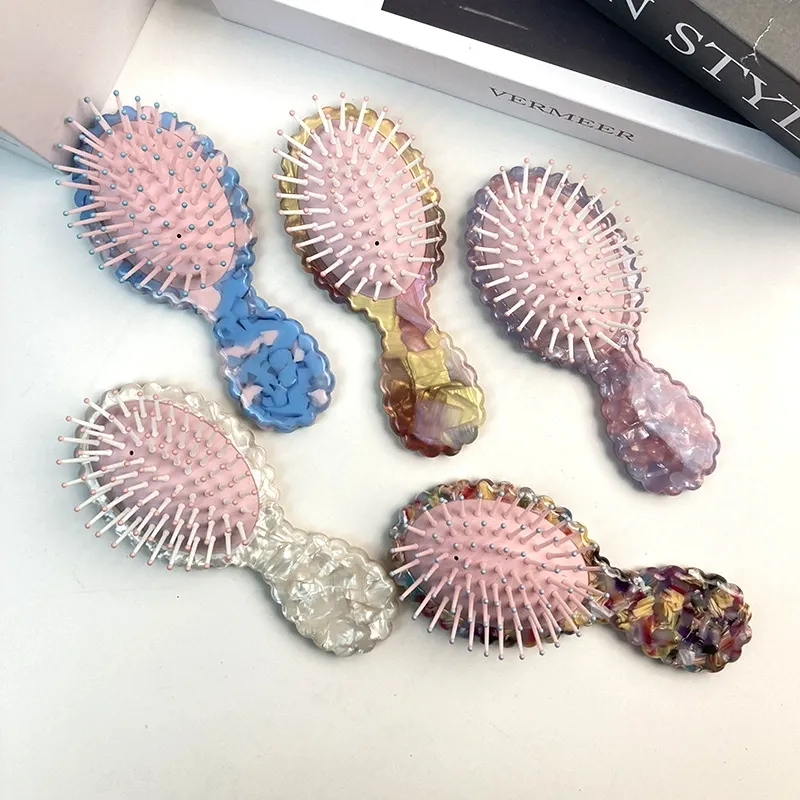 Acetate Paddle Travel Brush with Resin-Tipped Bristles