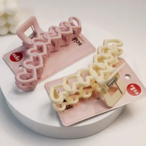 Hollow Heart-Carved Large Acetate Hair Claw