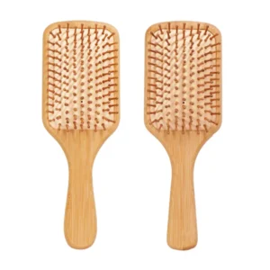 Bamboo Paddle Hair Brush with Natural Wooden Pins